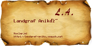 Landgraf Anikó névjegykártya